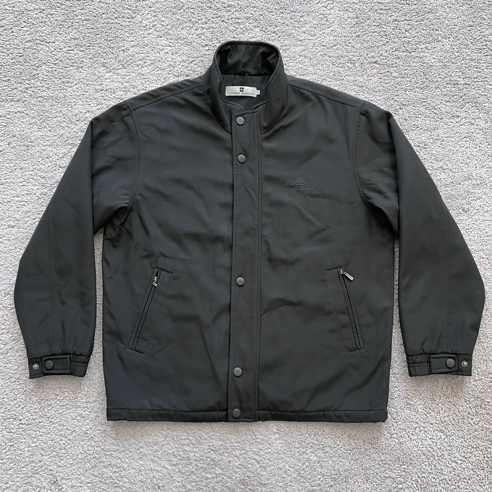 Pierre Balmain Quilted Softshell Jacket Mens Small Green Full Zip PB-15-6781